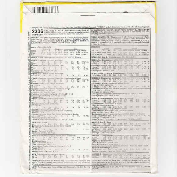 Batman or Super Hero Costume-Child-Sewing Pattern - Picture 4 of 4